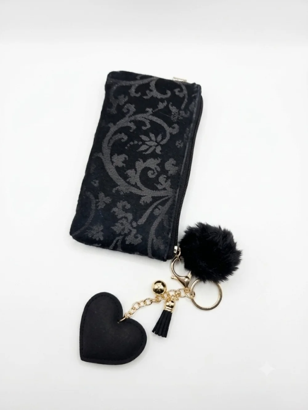 Black Velvet Wristlet Pouch